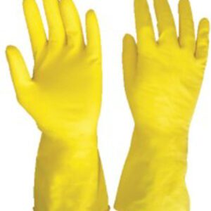 Yellow household gloves